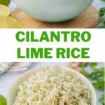 Cilantro lime rice pinnable image.