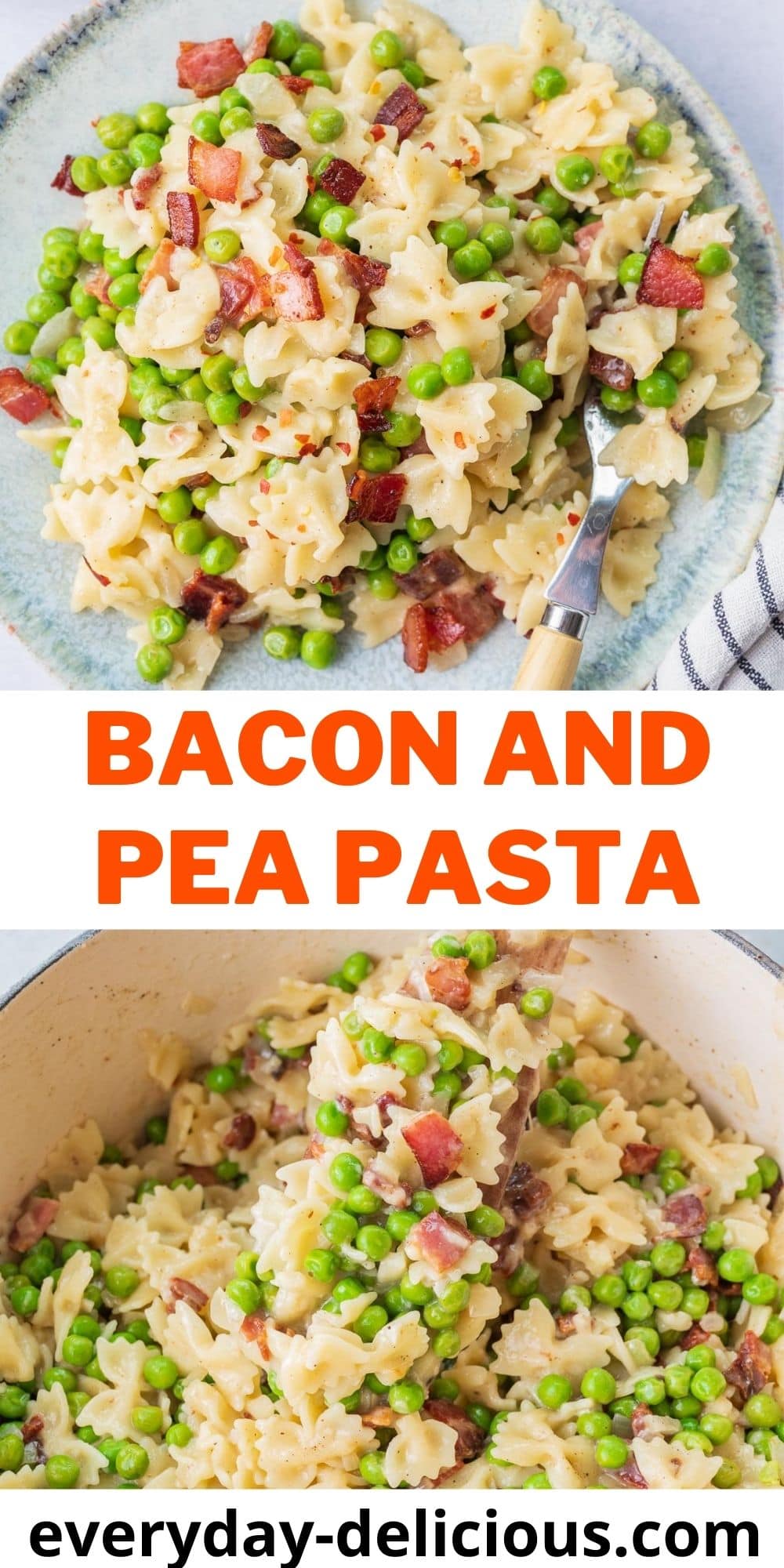 Bacon and Pea Pasta Everyday Delicious