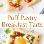 Puff pastry breakfast tarts pinnable image.