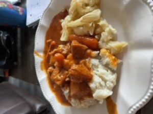 Pork Stew in a white plate