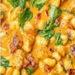 Tuscan chicken gnocchi pinnable image.