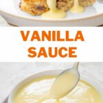 Vanilla sauce pinnable image.
