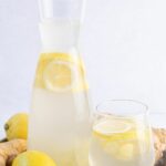Lemon ginger water pinnable image.