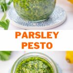 Parsley pesto pinnable image.