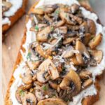 Mushroom toast pinnable image.