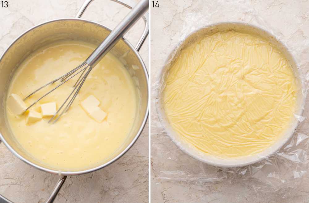 Vanilla pastry cream in a bowl.