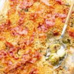 Brussel sprouts gratin pinnable image.
