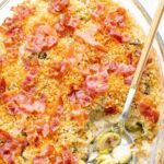 Brussels sprouts gratin pinnable image.