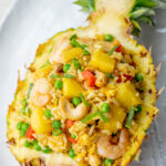 Pineapple Fried Rice in a pineapple bowl.