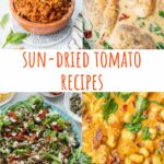 Sun-dried tomato recipes pinnable image.