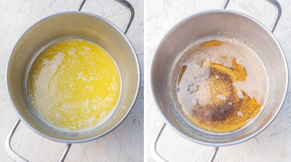 Brown butter in a pot.