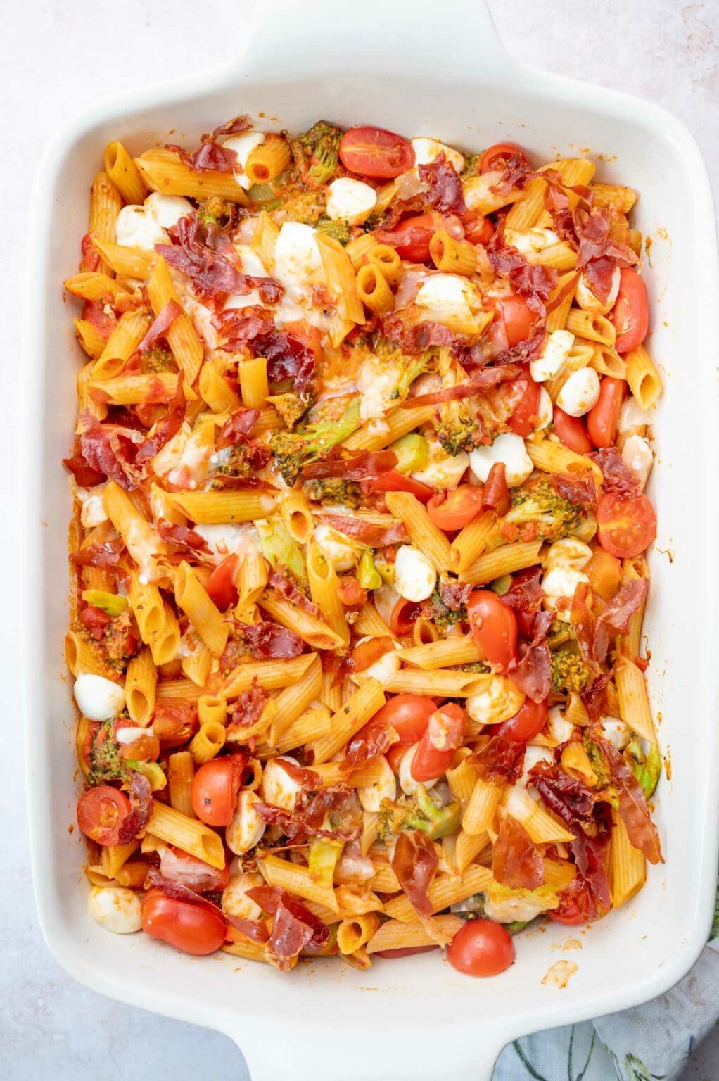 Cheesy Tomato Broccoli Pasta with Crispy Prosciutto Everyday Delicious