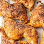 Baked chicken leg quarters pinnable recipe.