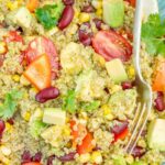 Southwest quinoa salad pinnable image.