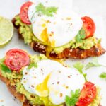 Avocado egg toast pinnable image.