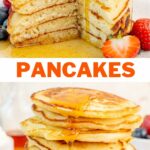 Pancakes pinnable image.