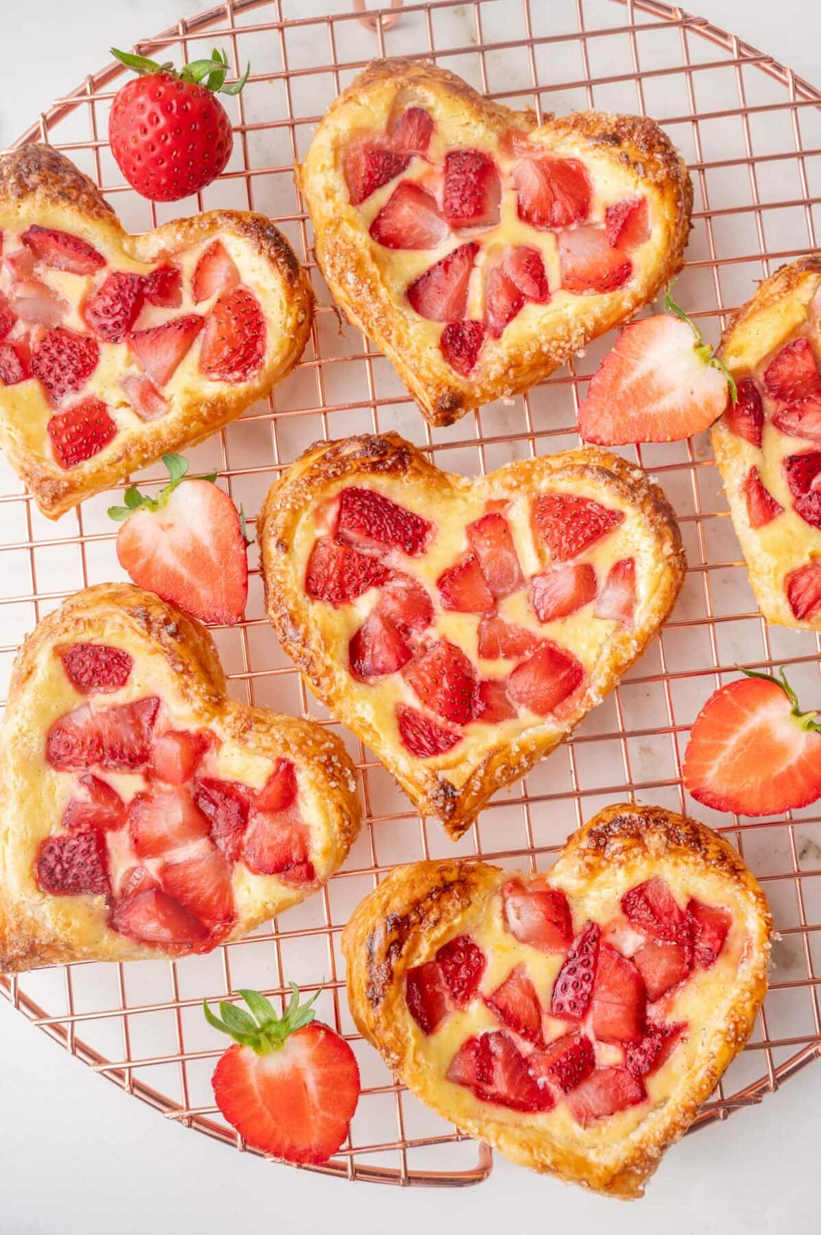 Valentine's Strawberry Puff Pastry Hearts - Everyday Delicious