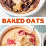 Baked oats pinnable image.