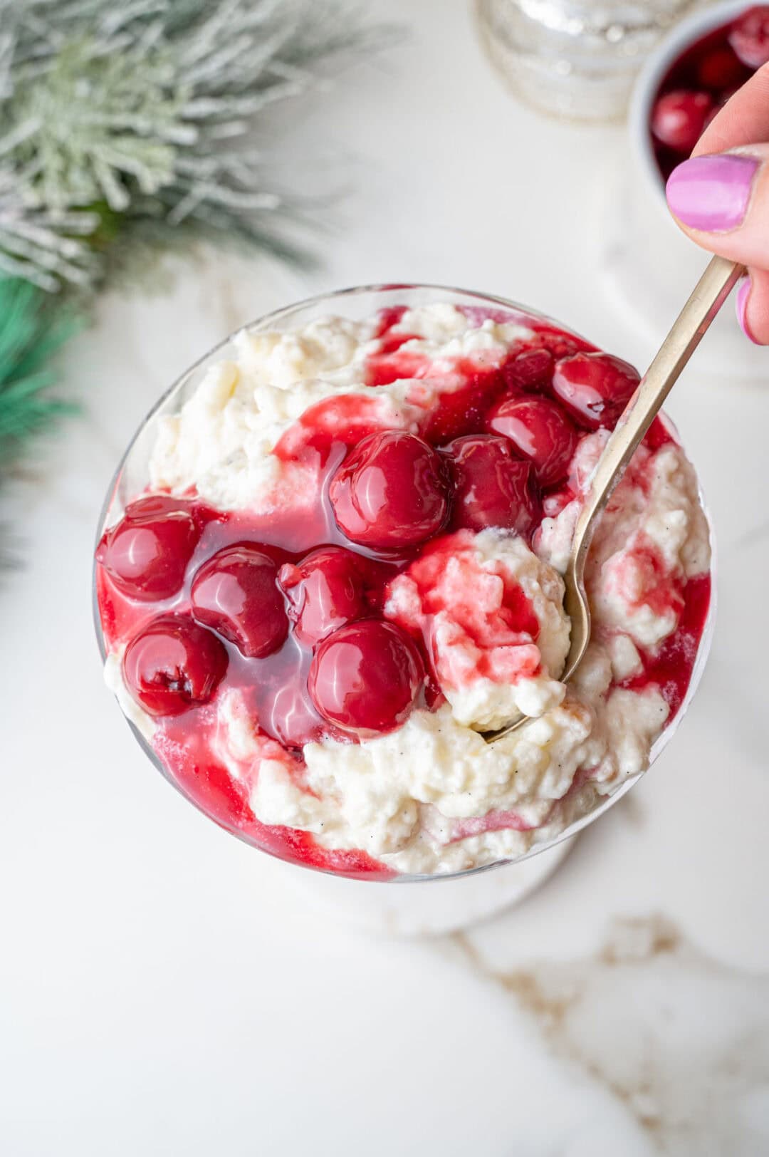 Danish Rice Risalamande - Danish Rice and Almond Pudding - Everyday Delicious