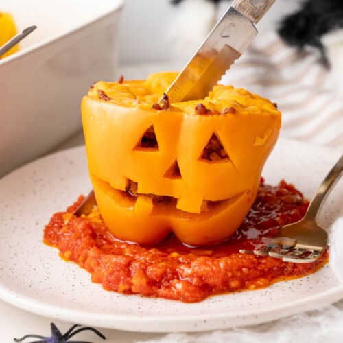 Jack-o-Lantern-Stuffed-Peppers